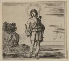 Apollo, from Game of Mythology (Jeu de la Mythologie), 1644. Creator: Stefano della Bella
