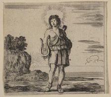 Apollo, from Game of Mythology (Jeu de la Mythologie), 1644. Creator: Stefano della Bella