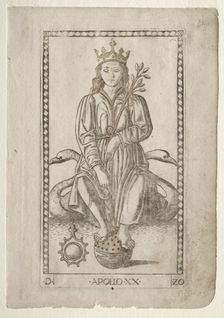 Apollo (from the Tarocchi, series D: Apollo and the Muses, #20), before 1467. Creator: Master of the E-Series Tarocchi (Italian, 15th century)