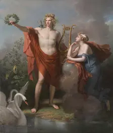 Apollo, God of Light, Eloquence, Poetry and the Fine Arts with Urania, Muse of Astronomy, 1798. Creator: Charles Meynier (French, 1768-1832)