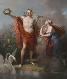 Apollo, God of Light, Eloquence, Poetry and the Fine Arts with Urania, Muse of Astronomy, 1798. Creator: Charles Meynier (French, 1768-1832)