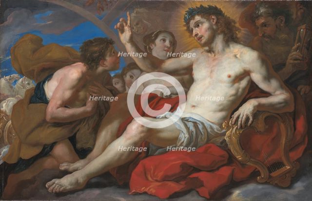 Apollo Granting Phaeton Permission to Drive the Chariot of the Sun, 1690/95. Creator: Johann Michael Rottmayr.