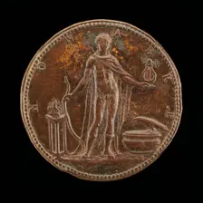 Apollo Holding a Bow and Lyre [reverse], 1577. Creator: Jacopo da Trezzo