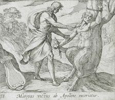 Apollo Killing Marsyas, published 1606. Creators: Antonio Tempesta, Wilhelm Janson