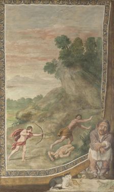 Apollo killing the Cyclops (Fresco from Villa Aldobrandini), 1617-1618. Artist: Domenichino (1581-1641)