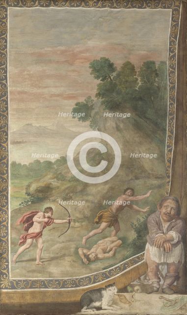 Apollo killing the Cyclops (Fresco from Villa Aldobrandini), 1617-1618. Artist: Domenichino (1581-1641)