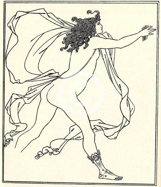 Apollo pursuing Daphne, 1896. Artist: Beardsley, Aubrey (1872–1898)