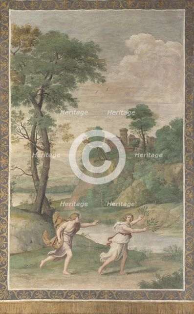 Apollo pursuing Daphne (Fresco from Villa Aldobrandini), 1617-1618. Artist: Domenichino (1581-1641)
