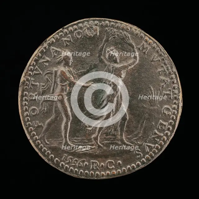 Apollo Pursuing Daphne [reverse], 1556. Creator: Medallist R.C..
