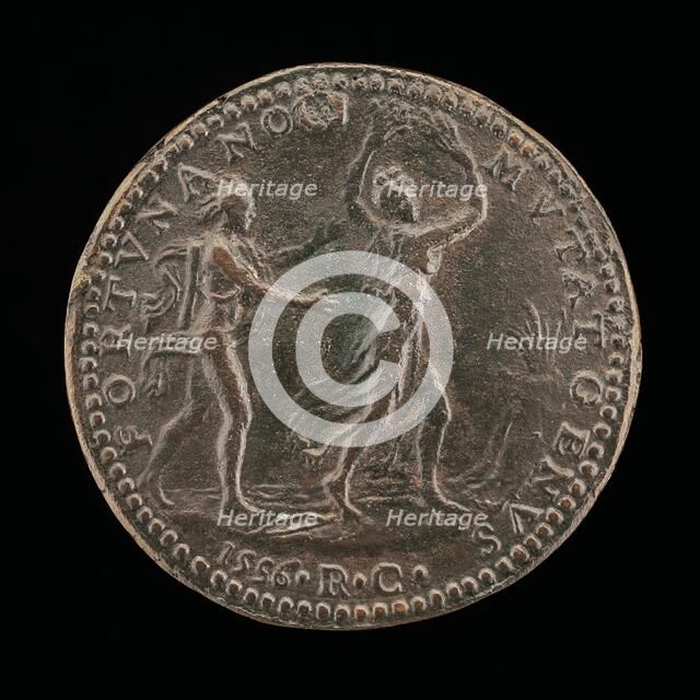 Apollo Pursuing Daphne [reverse], 1556. Creator: Medallist R.C..