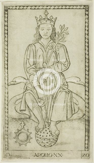Apollo, plate 20 from Apollo and the Muses, c.1465. Creator: Unknown.