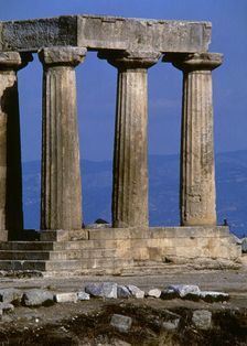 Apollo Temple, Ancient Corinth city, Greece, 540 BC, (2005). Creator: LTL