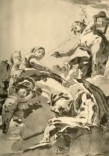 Apollo, the Muses and Chronos c1730, (1928). Artist: Giovanni Battista Tiepolo