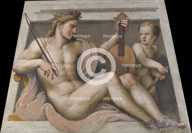 Apollo with cupid.