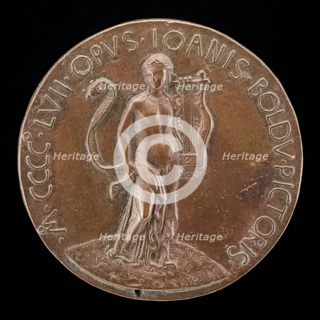 Apollo with Lyre and Long Scroll [reverse], 1457. Creator: Giovanni Boldu.