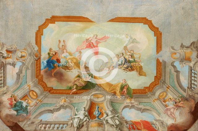 Apollo with the Muses-Project for a Plafond, between 1726-1732. Creator: Unknown.