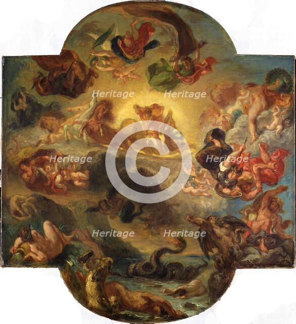 Apollon vainqueur du serpent Python, c. 1853. Creator: Delacroix, Eugène (1798-1863).