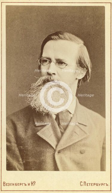 Apollon Nikolaevich Maikov, head-and-shoulders portrait, facing slightly..., between 1880 and 1886. Creator: Unknown.