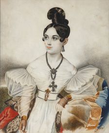 Apollonia (Apollinaria) Mikhailovna Vielgorskaya (1818-1887), 1830s. Creator: Hampeln, Carl, von (1794-after 1880)