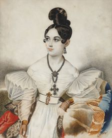 Apollonia (Apollinaria) Mikhailovna Vielgorskaya (1818-1887), 1830s. Creator: Hampeln, Carl, von (1794-after 1880)