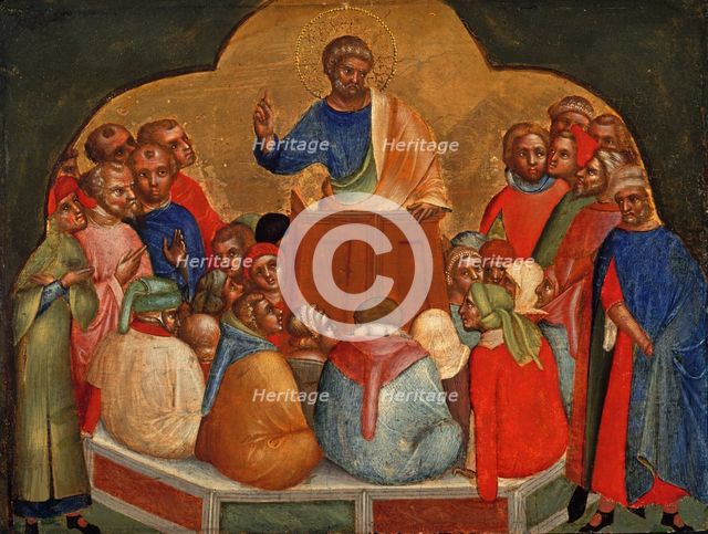 Apostle Peter Preaching (Predella Panel), ca 1370. Creator: Veneziano, Lorenzo (active 1356-1372).