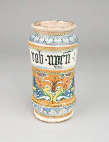 Apothecary Jar (Albarello), Siena, c. 1510/20. Creator: Unknown