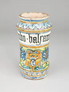 Apothecary Jar (Albarello), Siena, c. 1510/20. Creator: Unknown