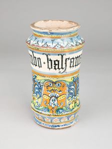 Apothecary Jar (Albarello), Siena, c. 1510/20. Creator: Unknown