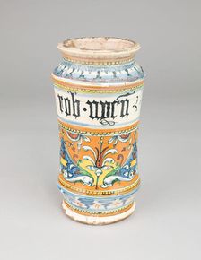 Apothecary Jar (Albarello), Siena, c. 1510/20. Creator: Unknown