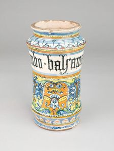 Apothecary Jar (Albarello), Siena, c. 1510/20. Creator: Unknown