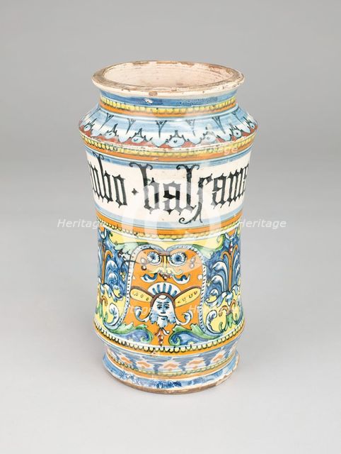 Apothecary Jar (Albarello), Siena, c. 1510/20. Creator: Unknown.