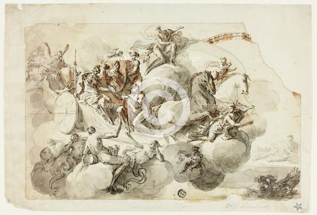 Apotheosis of a Hero, n.d. Creators: Domenico Mondo, Sir James Thornhill, Agostino Carracci.