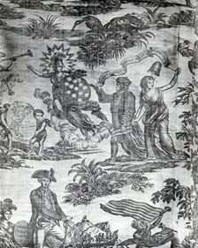 Apotheosis of Franklin (Furnishing Fabric), England, c.1785. Creator: Unknown
