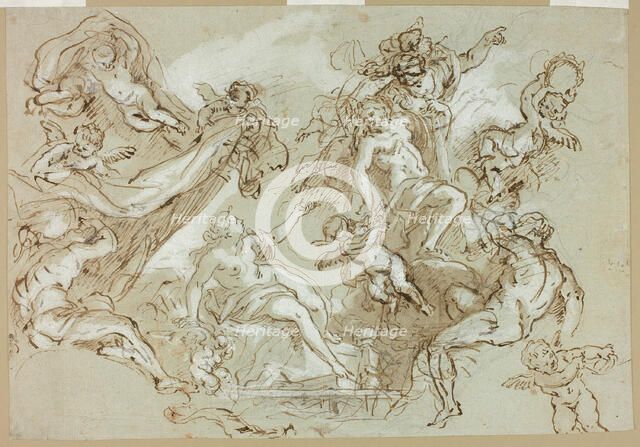 Apotheosis of Hercules (recto) n.d. Creator: Anton Domenico Gabbiani.