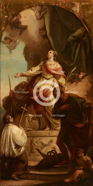 Apotheosis of Saint Agnes, 1st half of 18th century. Creator: Unknown.