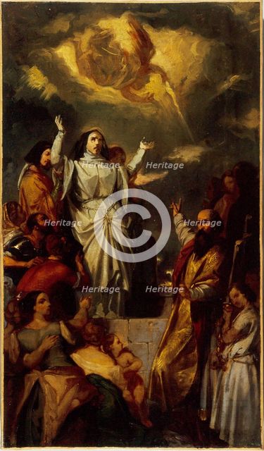 Apotheosis of Saint Genevieve, sketch for the painting in Notre-Dame-de-Lorette church, c1835. Creator: Eugene Deveria.
