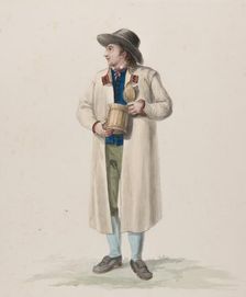 Apparel - "Habitant de la Paroisse de Wingåker". Man in costume in full figure. (c1800s) Creator: Carl Wilhelm Swedman