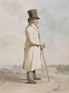 Apparel - man in full figure in profile. Creator: Otto Wallgren