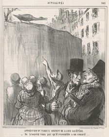Apparition du ... serpent de la rue Lacépède, 19th century. Creator: Honore Daumier