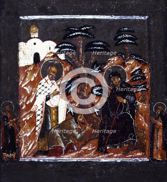 Apparition of the Virgin at Youritch. Creator: Russian School.