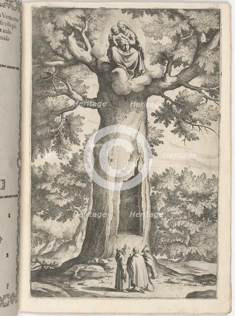 Apparition of the Virgin in the Beech Tree (Faggio dell'apparizione della Vergine) [plate P], 1612. Creator: Jacopo Ligozzi.