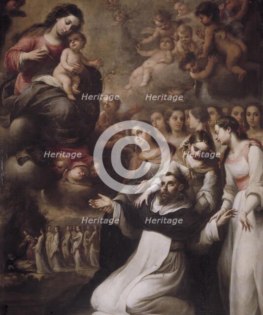  'Apparition of the Virgin to St. Dominic de Guzman in Toulouse', 1693, oil on canvas, in the Chu…