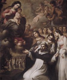 Apparition of the Virgin to St. Dominic de Guzman in Toulouse 1693, oil on canvas, in the Chu…