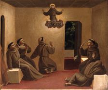 Apparition of Saint Francis at Arles (Scenes from the life of Saint Francis of Assisi), ca 1429. Artist: Angelico, Fra Giovanni, da Fiesole (ca. 1400-1455)