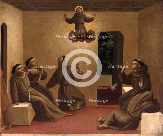 Apparition of Saint Francis at Arles (Scenes from the life of Saint Francis of Assisi), ca 1429. Artist: Angelico, Fra Giovanni, da Fiesole (ca. 1400-1455)
