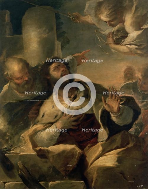 Appearance of the Angel to King David, 1694. Creator: Luca Giordano.