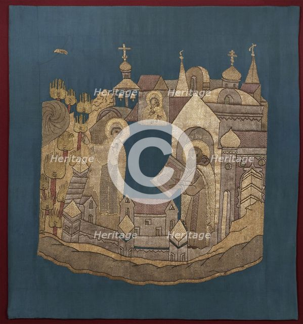 Appearance of the Mother of God to Saint Cyril of Belozersk in the Simonov Monastery (Podea), 1620–1635. Artist: Ancient Russian Art  