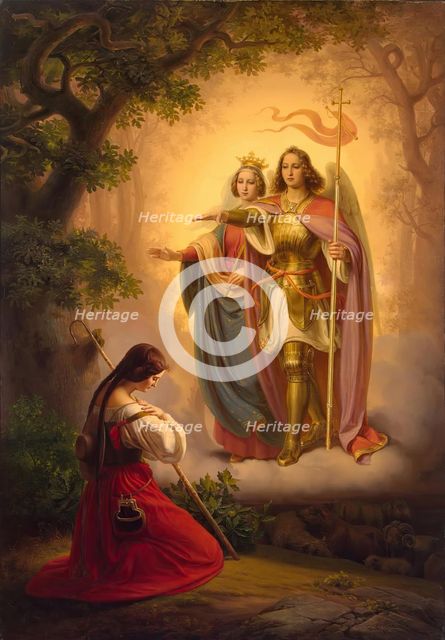 Appearance of Sts Catherine and Michael to Joan of Arc (Lef-Hand Part of ''The Life of Joan..., 1843 Creator: Richard Stilke.