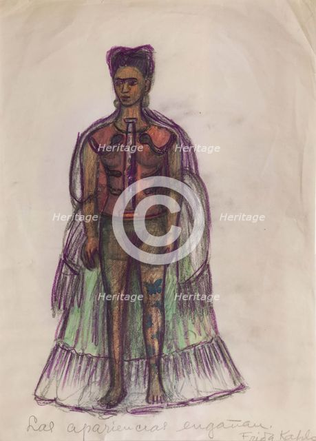 Appearances Can Be Deceiving. Page from Frida Kahlo's diary, 1934. Creator: Kahlo, Frida (1907-1954).
