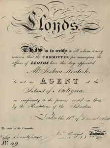 Appointment of Agent at Antigua, 1911 (1928)